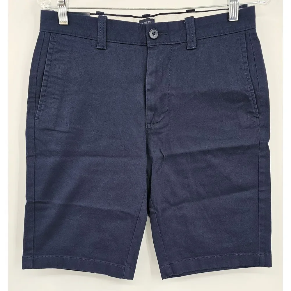 J. Crew Shorts Mens 29x11 Flex Chino Navy Flat Casual Preppy Stretch L0934‎